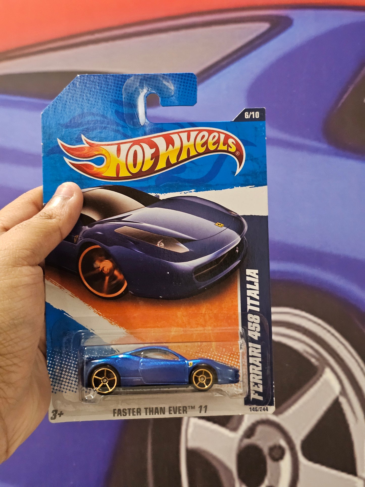 Hotwheels Ferrari 458 Italia (Blue)