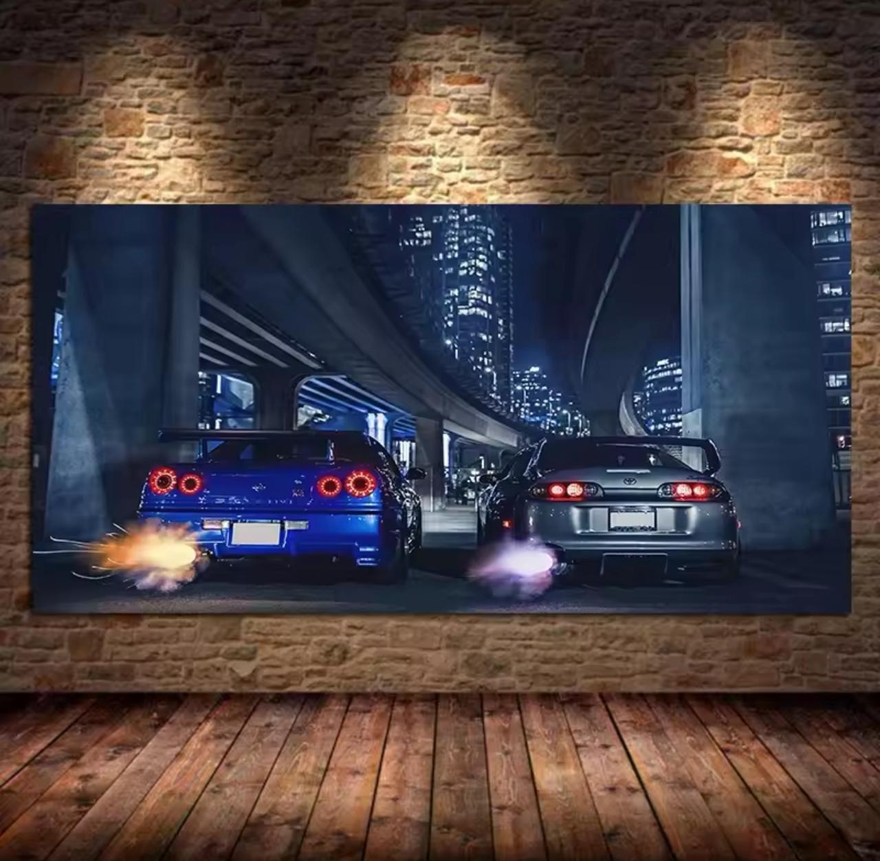 JDM Icons: Midnight Glow – Premium Wall Art