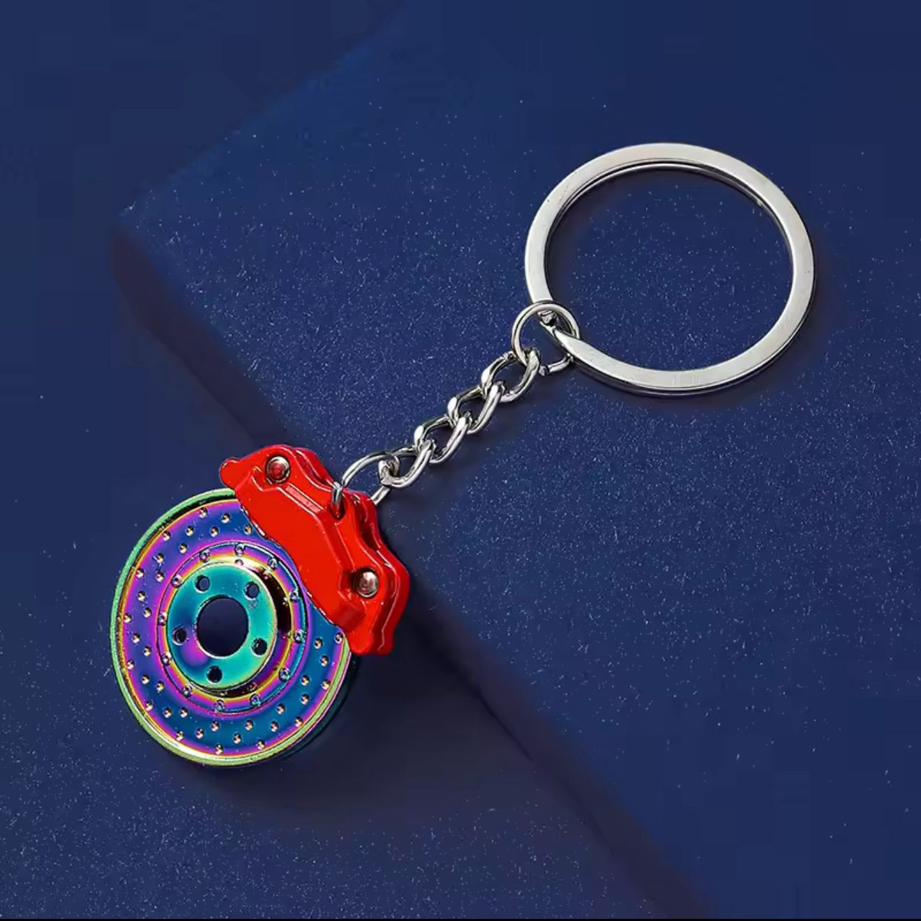 Performance Brake Disc & Caliper Keychain (Titanium)