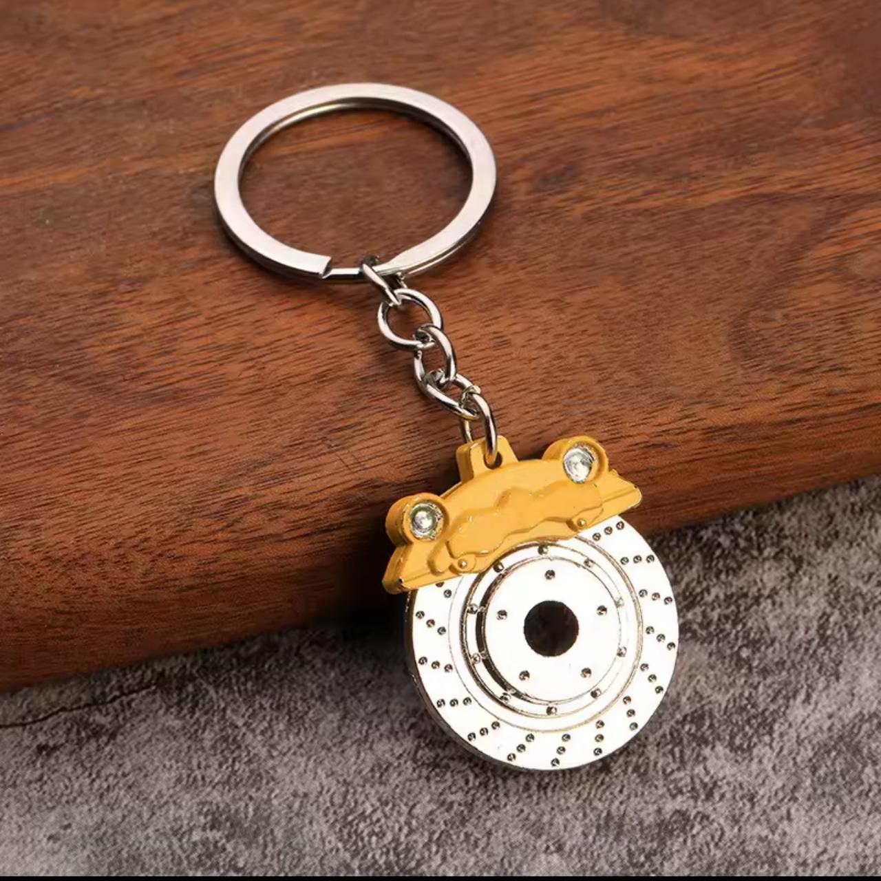 Performance Brake Disc & Caliper Keychain (Yellow)