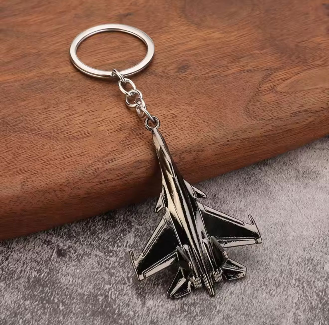 Miniature Fighter Jet Keychain (Black)