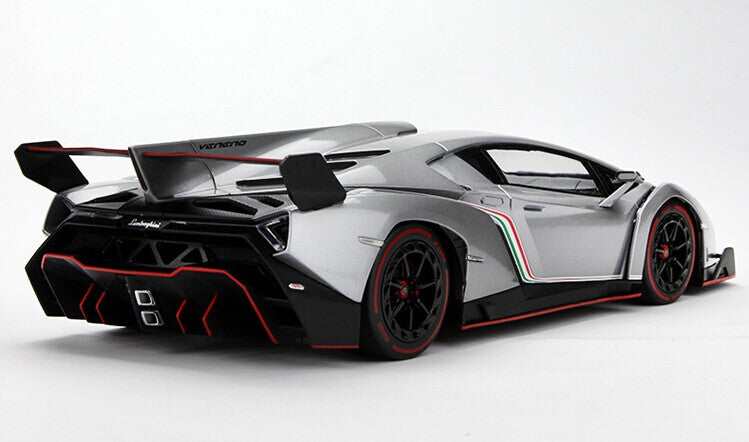 1/18 Kyosho Ousia Lamborghini Veneno Hardtop (Grey w/ Red Line)