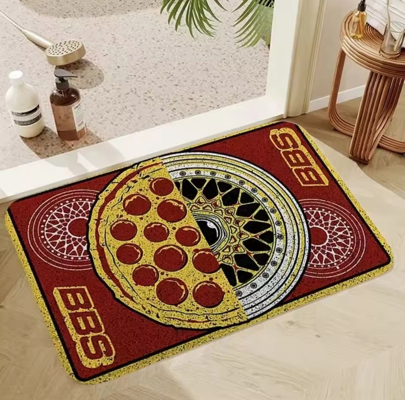 BBS "Motorsport & Meals" Retro Pizza Carpet