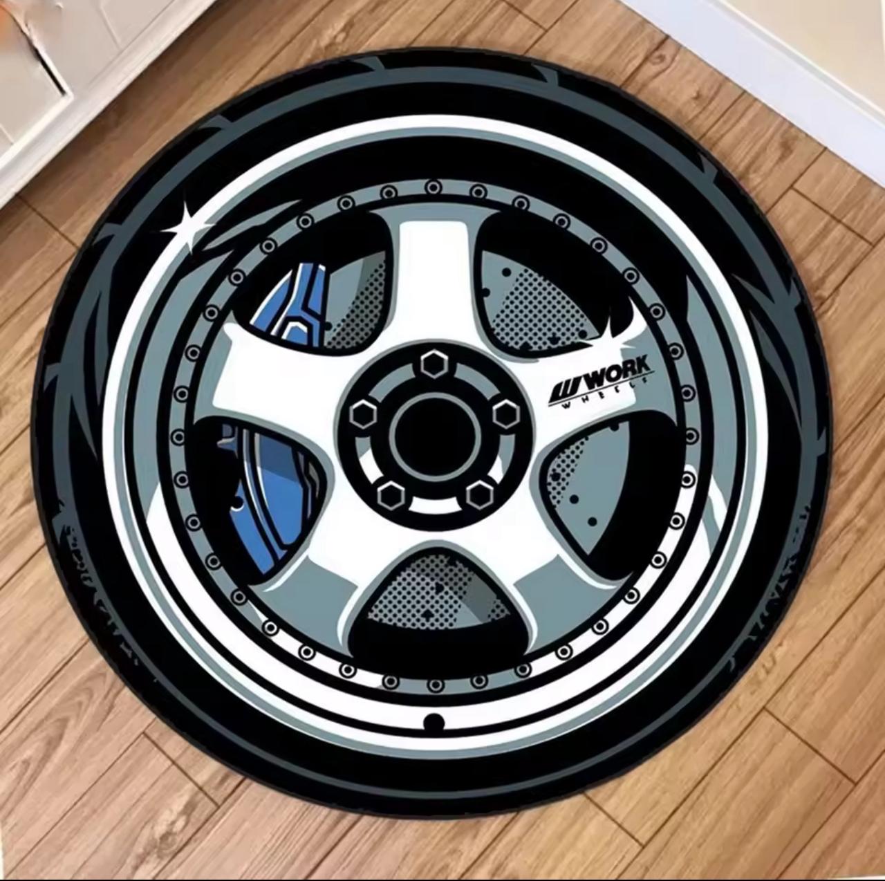 WORK Wheels 5-Spoke Tuner Rug - Blue Caliper