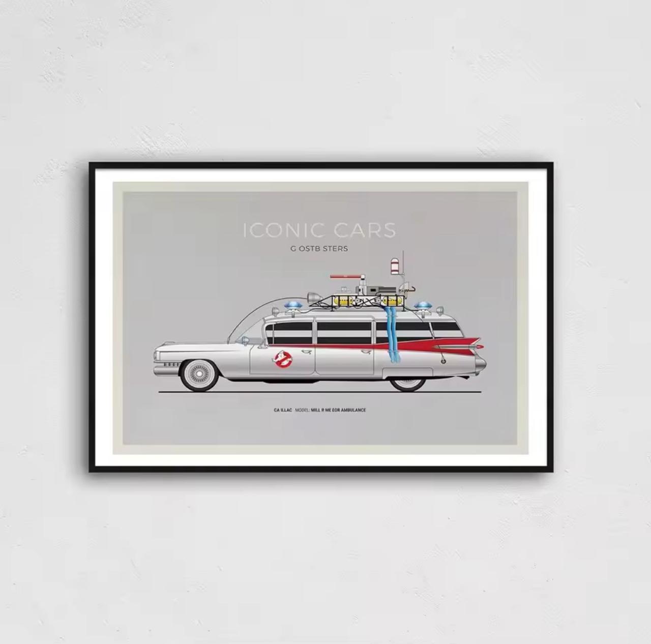 Iconic Ecto-1 – Premium Automotive Wall Art