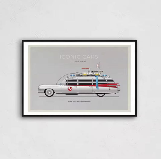 Iconic Ecto-1 – Premium Automotive Wall Art