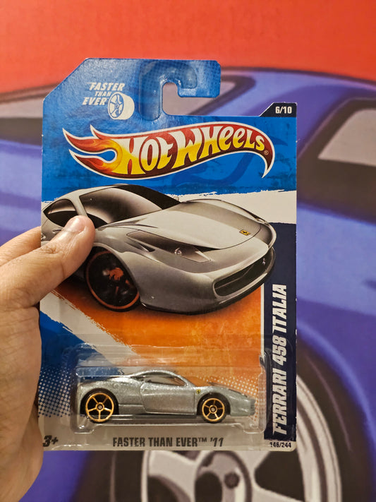 Hotwheels Ferrari 458 Italia (Silver)