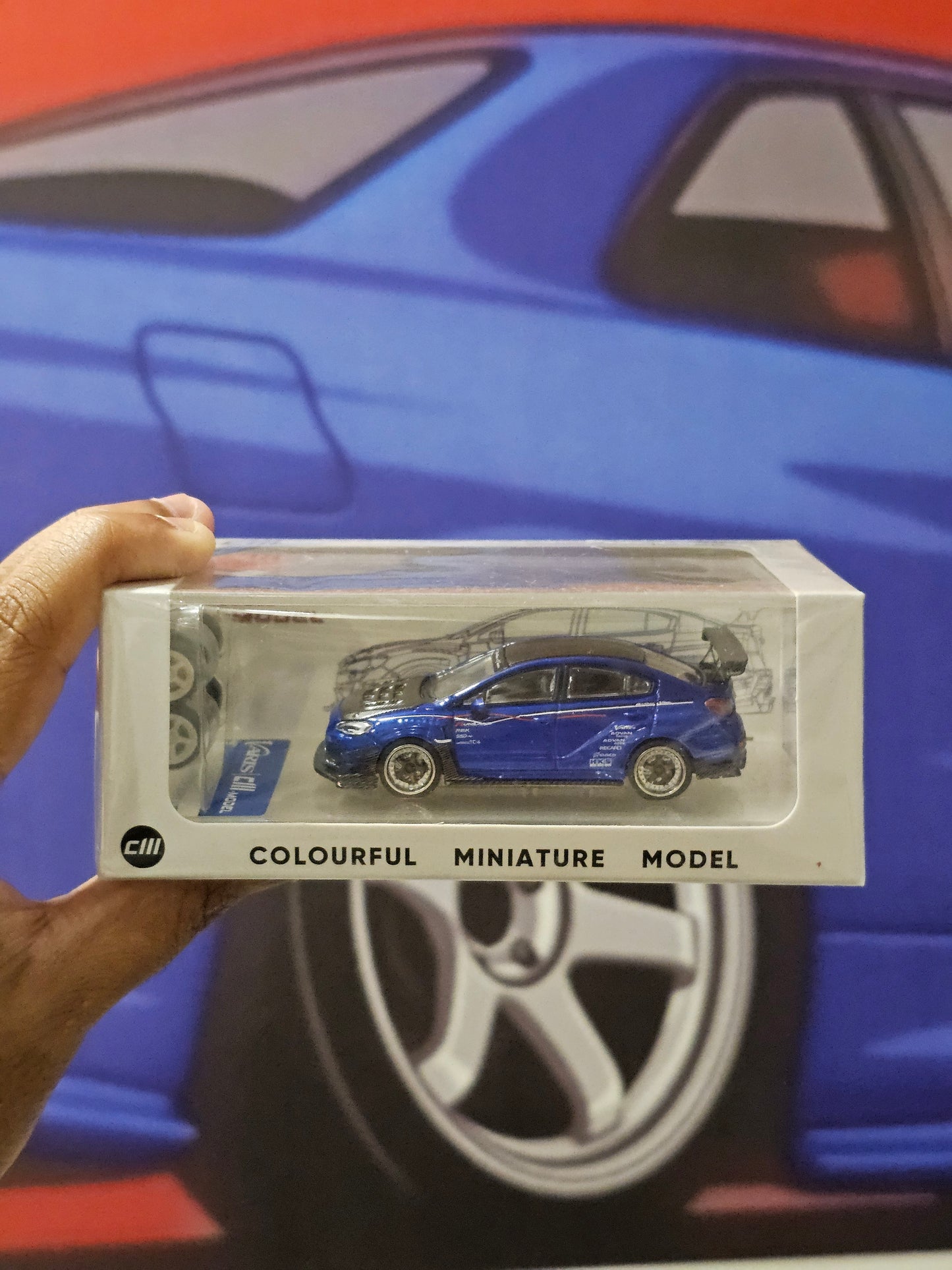 CM Model Subaru VAB WRX STI & S4 Varis Wide Body Kit (Blue) 1/64