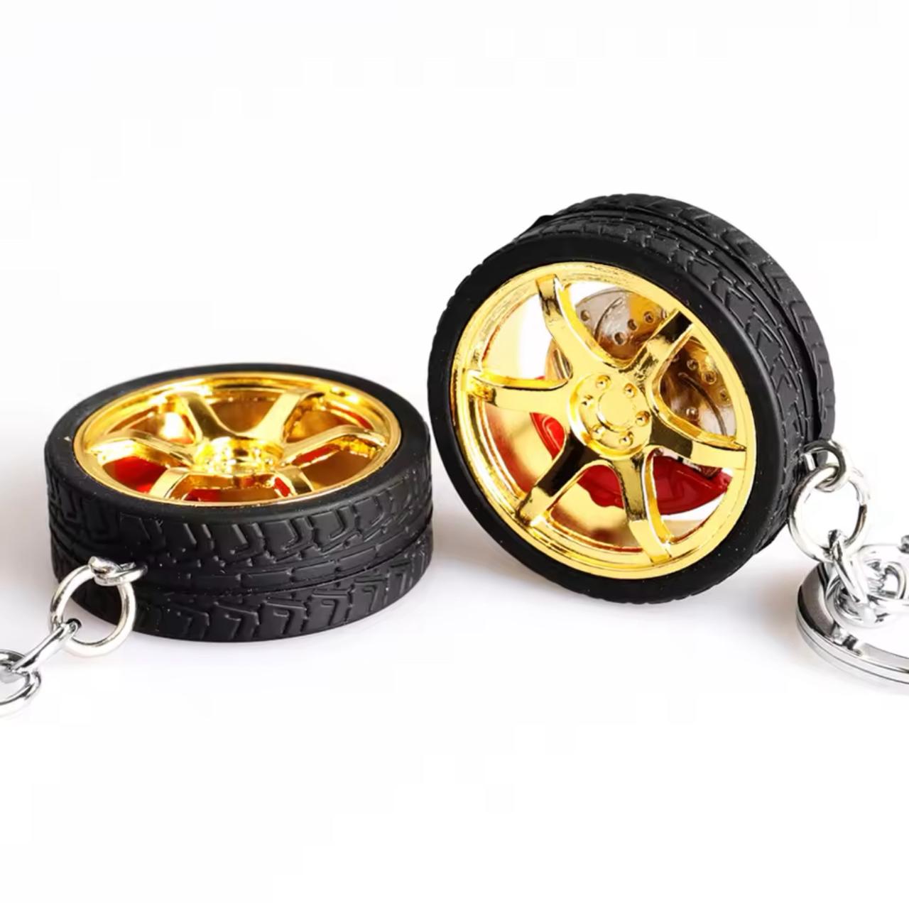 Sport Performance JDM Wheel Keychain (Gold)