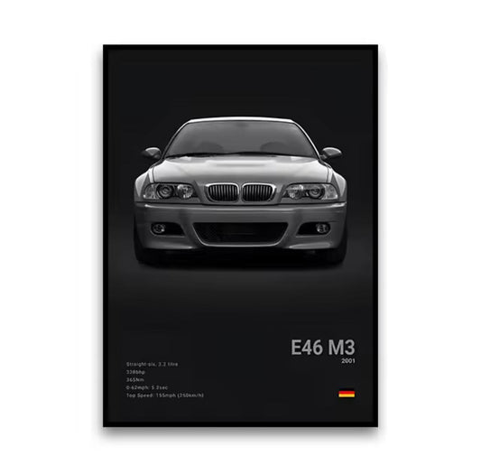 BMW E46 M3 2001 – Premium Automotive Wall Art