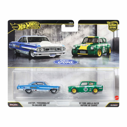 Hot Wheels Premium Car Culture 2-Pack Custom / Personnalisé '64 Galaxie 500 & '67 Ford Anglia Racer Voiture De Course