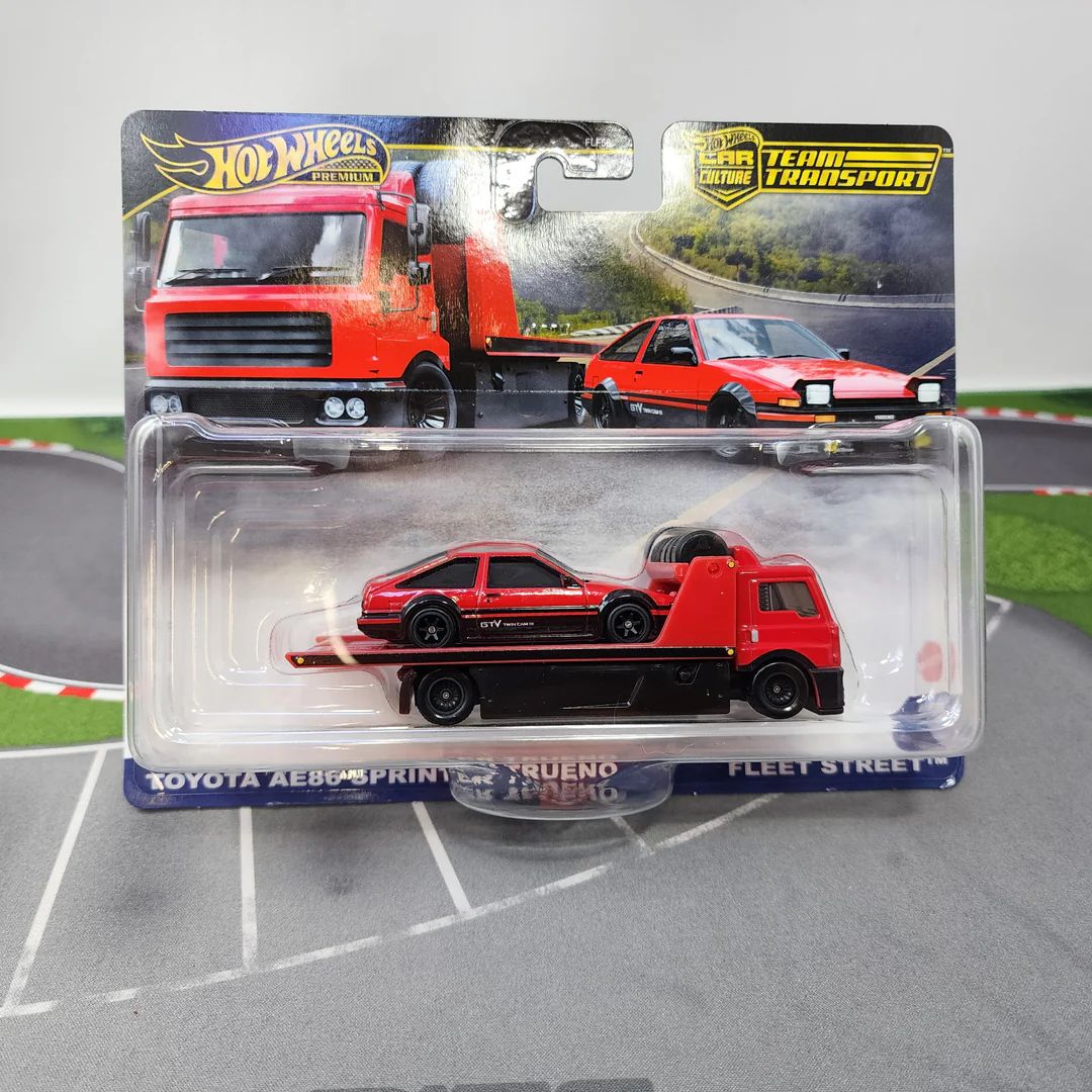 Hot Wheels Premium Team Transport – Toyota AE86 Sprinter Trueno & Fleet Street