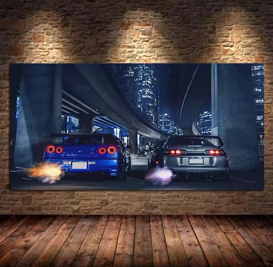 JDM Icons: Midnight Glow – Premium Wall Art