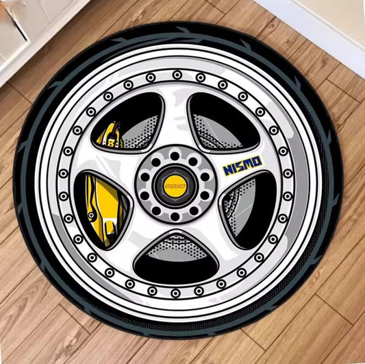 WORK Wheels 5-Spoke Tuner Rug - Yellow Caliper