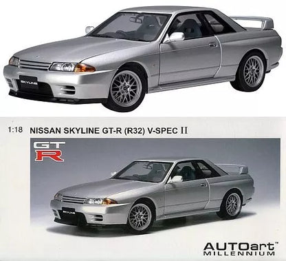 AUTOart 1/18 Nissan Skyline GT-R (R32) V-Spec II (Spark Silver)