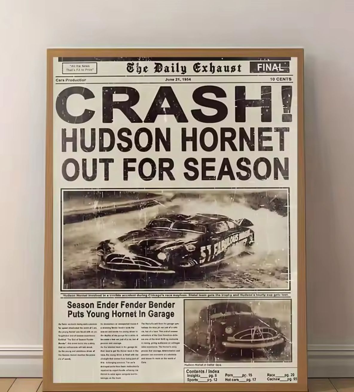 Hudson Hornet: "The Daily Exhaust" Vintage Edition – Premium Wall Art