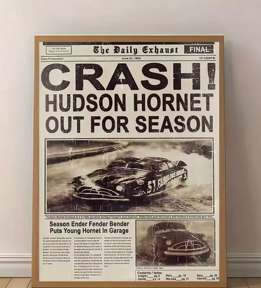Hudson Hornet: "The Daily Exhaust" Vintage Edition – Premium Wall Art