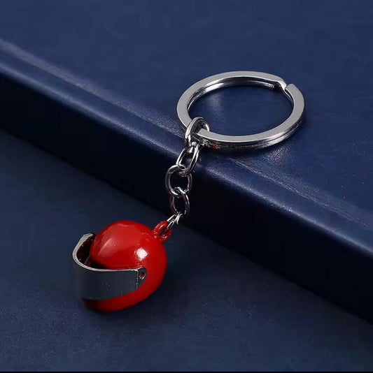 Miniature Full-Face Racing Helmet Keychain (Red)