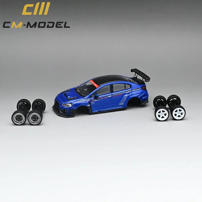 CM Model Subaru VAB WRX STI & S4 Varis Wide Body Kit (Blue) 1/64