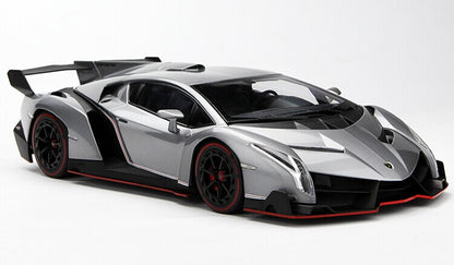 1/18 Kyosho Ousia Lamborghini Veneno Hardtop (Grey w/ Red Line)