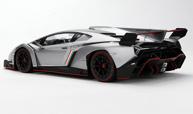 1/18 Kyosho Ousia Lamborghini Veneno Hardtop (Grey w/ Red Line)