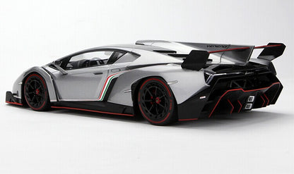 1/18 Kyosho Ousia Lamborghini Veneno Hardtop (Grey w/ Red Line)