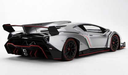 1/18 Kyosho Ousia Lamborghini Veneno Hardtop (Grey w/ Red Line)