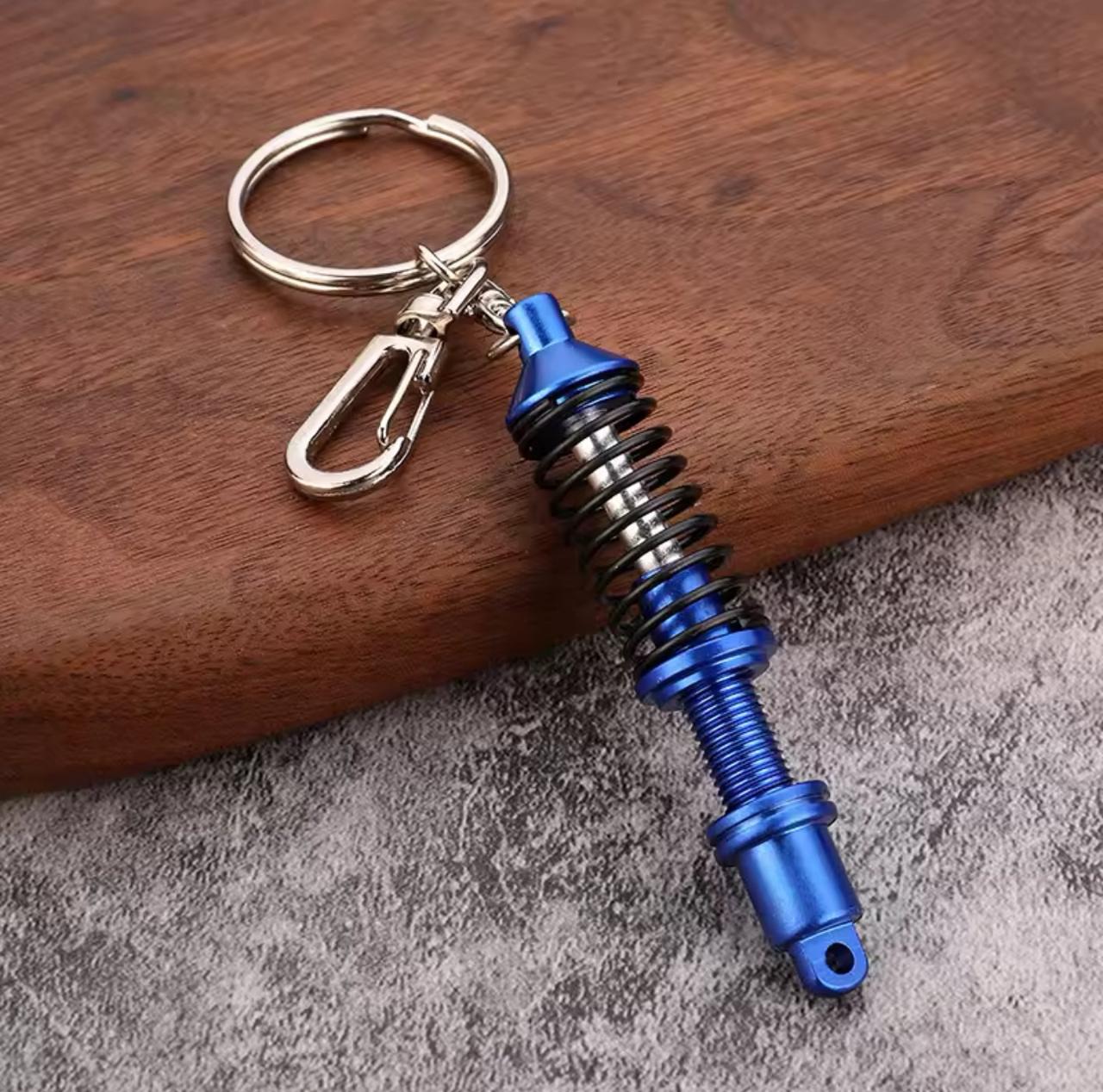 Adjustable Coilover Suspension Keychain (Blue)