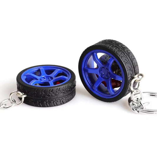 Sport Performance JDM Wheel Keychain (Blue)