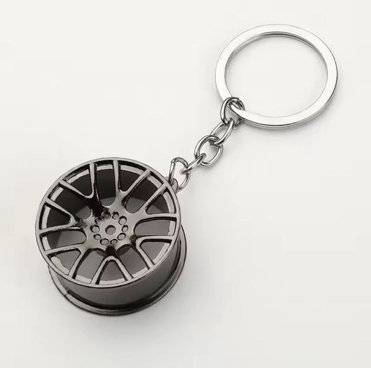 Grey Premium Alloy Wheel Keychain