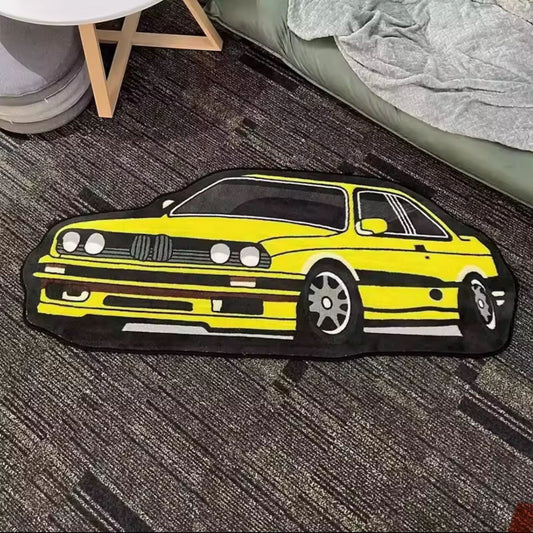 Classic BMW E30 M3 Fluffy Rug (Yellow)