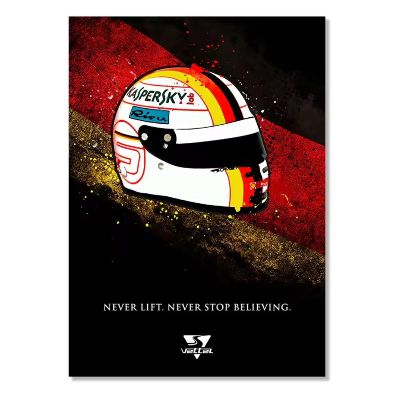 Vettel Vision: Never Stop Believing – Premium Wall Art
