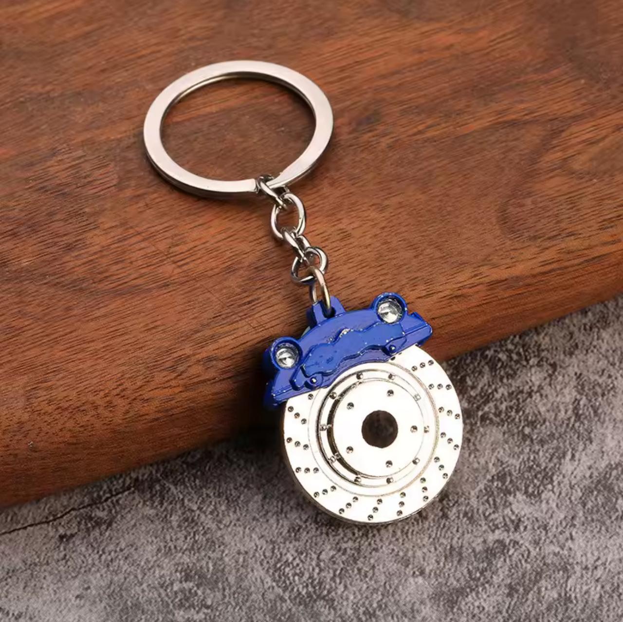 Performance Brake Disc & Caliper Keychain (Blue)