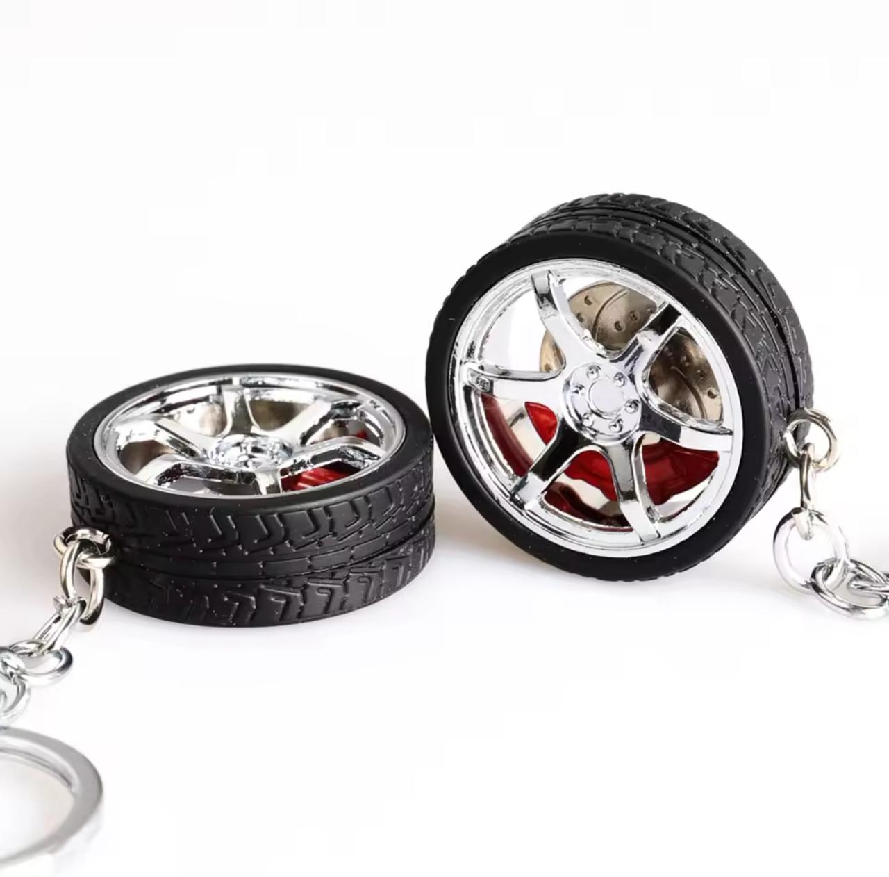 Sport Performance JDM Wheel Keychain (Silver)