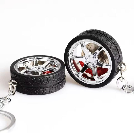 Sport Performance JDM Wheel Keychain (Silver)