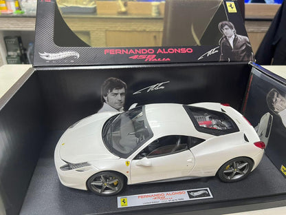 Hot Wheels Elite 1/18 Ferrari 458 Italia – Fernando Alonso Edition