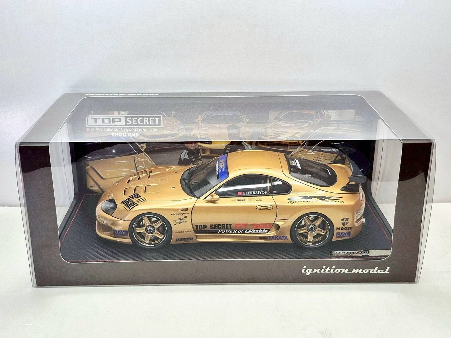 Ignition Model 1/18 Top Secret Supra (A80) – Gold (With "Smokey" Nagata Figure)