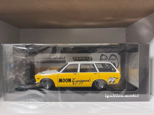 Ignition Model × Tarmac Works 1/18 Datsun Bluebird (510) Wagon – MOONEYES